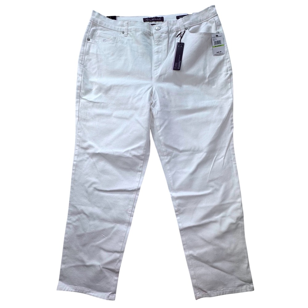 Gloria Vanderbilt Amanda Jeans Womens 18W Average White Slimming Tapered NEW